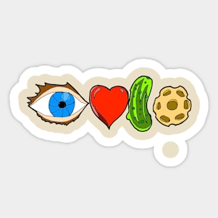 I love pickle ball with blue eye Sticker